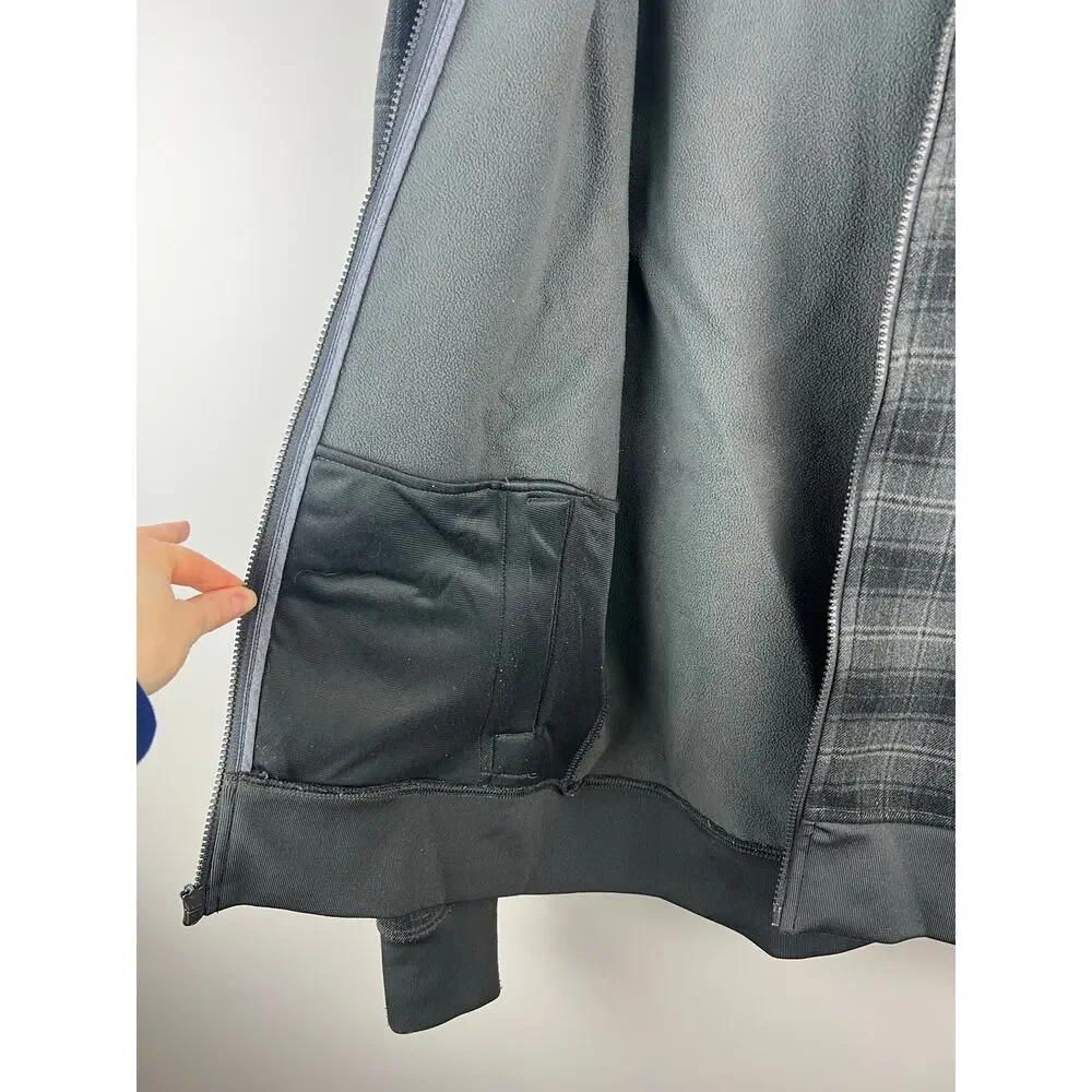 Men's North Face Outbound Gray Plaid Fleece Lined Jacket Small